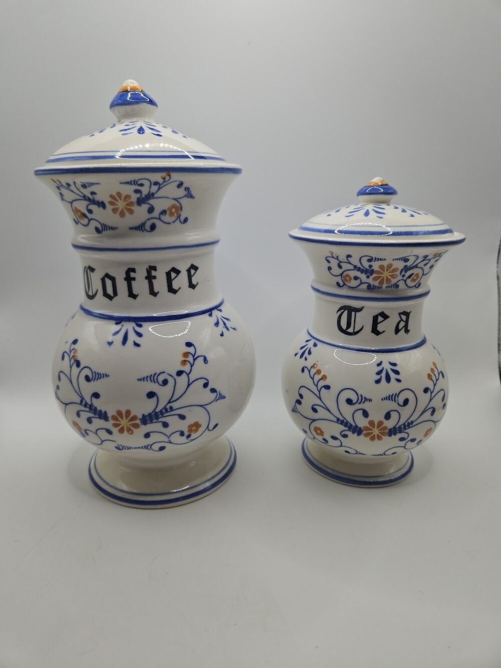 Vintage Royal Sealy Heritage Tea And Coffee Canister Set Of 2 Large Medium